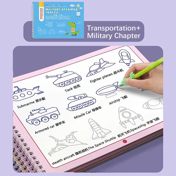 Libro de dibujo de Ozmmyan para niños, libro ilustrado de iluminación, cuaderno de entrenamiento de control del lápiz, cuaderno de 10 ml