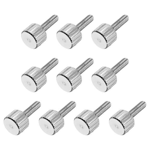 10 Pcs M3 x 10mm Flat Knurled Head Thumb Screws for Electronic, Machine