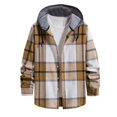 thumbnail image 1 of Men's Plaid Shirt Hooded Zipper Sweatshirt Men's Casual Fashion SweatshirtM, 1 of 3