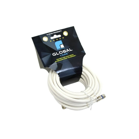 Dbyles Cable 25ft RG6 3000mhz Coaxial Cable F Type Connector 18AWG 75Ohm CL2 White