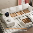 thumbnail image 5 of FIONA’S MAGIC Modular Sectional Couch, 7 Seats L Shaped Couch with Storage, Modern Chenille Sofa Set with USB Charging Ports, Comfy Couches with Chaise for Living Room, Office, Beige, 5 of 8