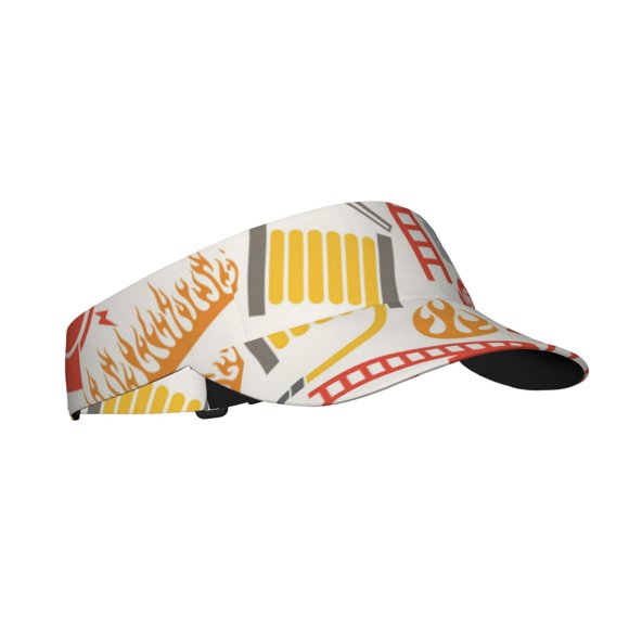 Sikiie Firefighter Icons Sun Visor Hat Adjustable Velcro Golf Visor Sports Sunscreen Visor Hat for Outdoor Activities