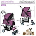 thumbnail image 4 of CL.HPAHKL Dog Stroller, 4 Wheels Foaldable Cat Stroller Dog Cat Cage Jogger Stroller for Medium Small Dogs Cats, Pet Stroller with Storage Basket and Cup Holder Portable Lightweight for Travel, 4 of 8