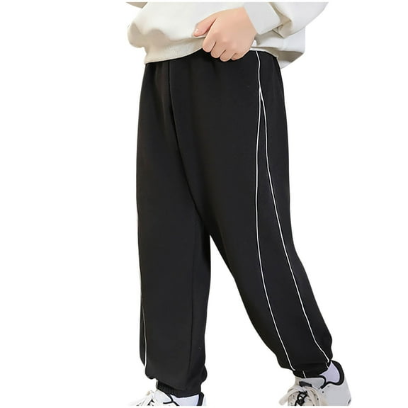 DxhmoneyHX Boys Sweatpants Winter Thickened Warm Fleece Lined Trousers Stretch Closed Bottom Joggers Soft Comfy Cotton Thermal Pants Size 11 Years