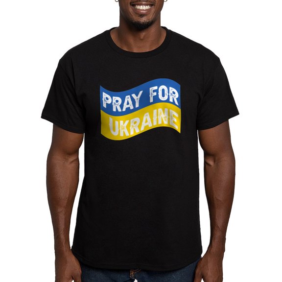CafePress - Pray For Ukraine T Shirt - Men's Fitted T-Shirt