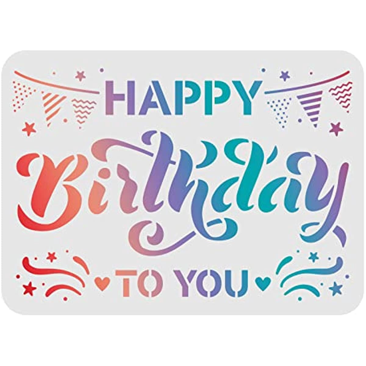 Happy Birthday to You Drawing Painting Stencils Templates Plastic