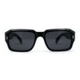 thumbnail image 2 of Hipster Gentlemens Beveled Rectangle Fashion Plastic Sunglasses All Black, 2 of 4