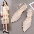 thumbnail image 3 of Summer New Style Mesh Breathable Toe Retro Stiletto Heel Strap Sandals  Style Pointed Toe High Heels, 3 of 5