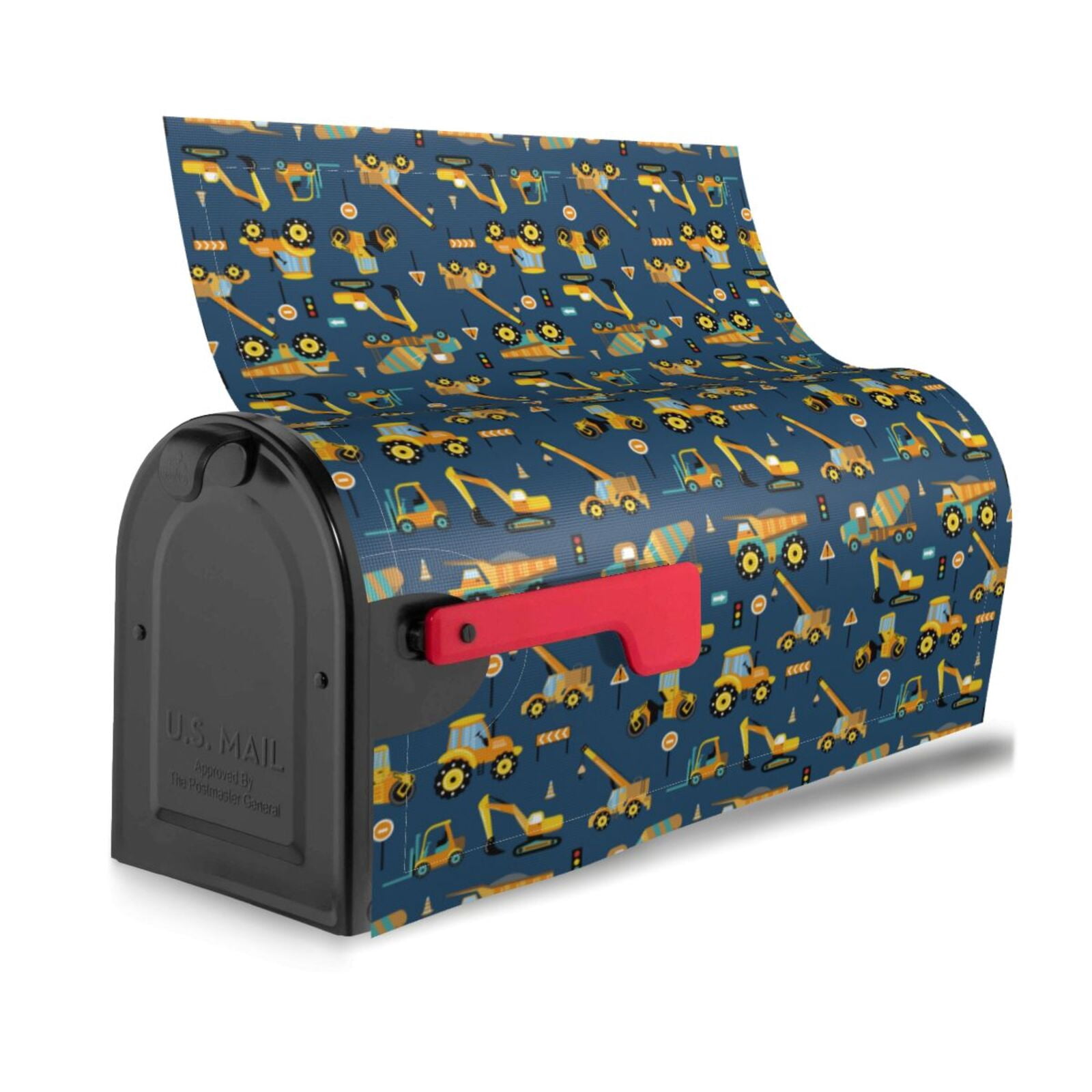 Xecao Modern Excavator for Mailbox Cover with Magnetic Strips, Waterproof and Sunscreen, Adds a Decorative Touch to Your Garden Yard.
