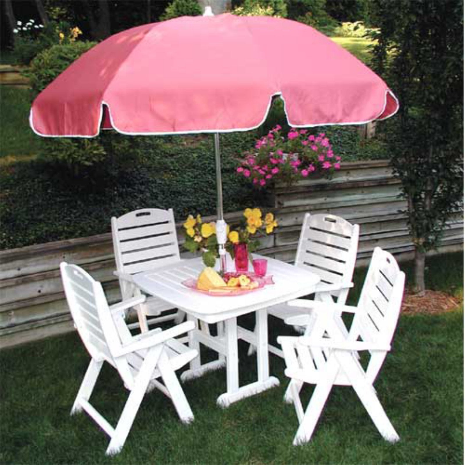 POLYWOODÂ® Nautical Breeze Recycled Plastic Patio Set - Seats 4 - Walmart.com