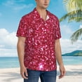 thumbnail image 5 of Balery Pink Glitter Print Men's Hawaiian Shirts Short Sleeve Beach Shirt Relaxed Fit Vacation Button Down Shirts-X-Large, 5 of 9