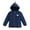 Navy, variant on Toddler Girls Winter Hooded Puffer Jacket Warm Long Sleeve Zip Up Hooded Puffer Parkas Outerwear,Sport Coats for Kids,Boys Girls Trench Coat,Navy,90