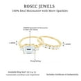 thumbnail image 6 of Rosec Jewels Moissanite Wedding Bridal Ring Set of 2 - 6X8 mm Emerald Cut Engagement Ring with Enhancer - D-VS1 Grade, 14K Yellow Gold, US 8.50, 6 of 7