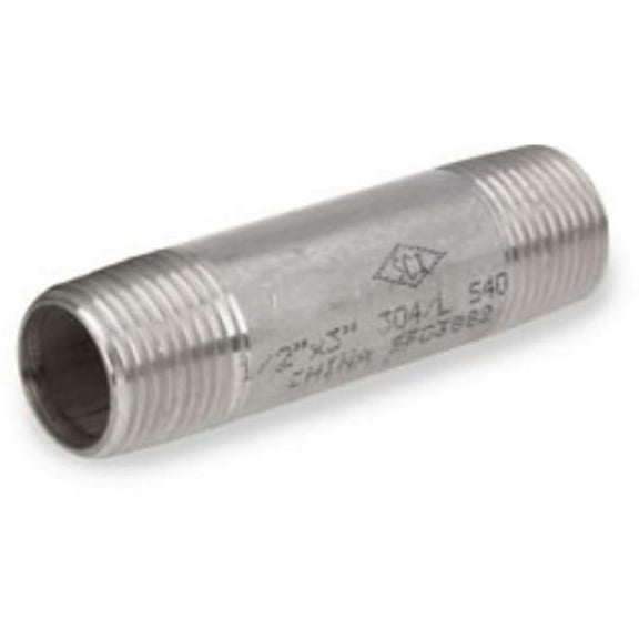 Anderson Metals 48102BAG 2.5 in. 304 Stainless Steel Pipe Nipple