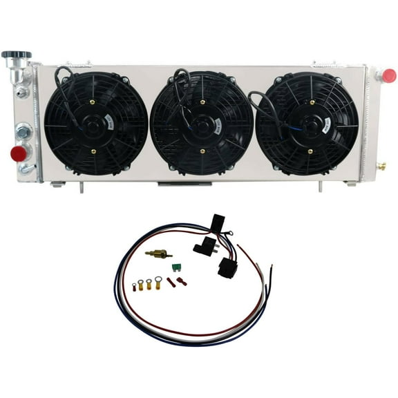 Full Aluminum Radiator For 1991-2001 Jeep Cherokee XJ/Comanche 2.5L 4.0L AT/MT 1993 1995 1996 1997 1999 2000 Jeep Cherokee Radiator 3 x 9" Cooling Electric Fan w/Shroud