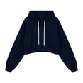thumbnail image 5 of Women's OversizedHoodies Trendy Pullover Hooded Long-Sleeved Drawstring Sports Solid Color Casual Hoodies, 5 of 5