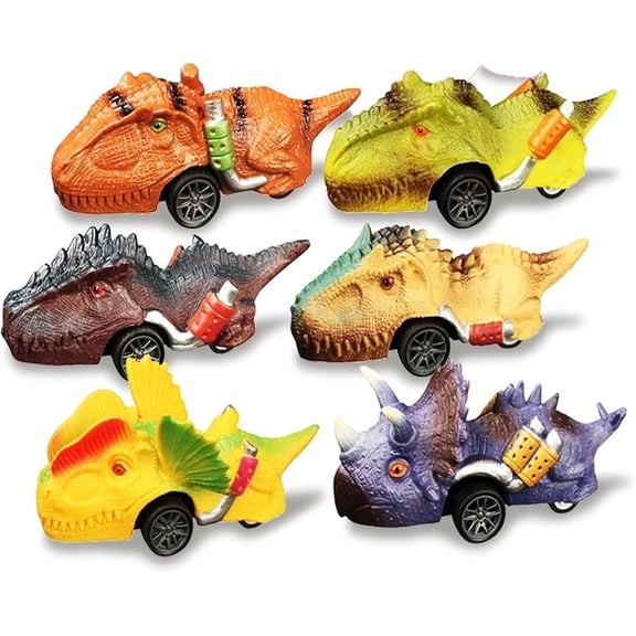 Set of 6 Dinosaur Toys,Friction Powered Car Toy,Pull Back Vehicle for Kids, Dinosaur Monster Trucks for 3-6 Years Boys Girls Toddler