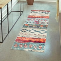 Unique Loom Vivid Collection Area Rug - Mary (2' x 6' 1" Runner Multi/Ivory)