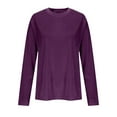 thumbnail image 6 of Dazajoo Women's Velvet Tops Crew Neck Pleated Long Sleeve Blouse Dressy Casual Holiday Party Tunic Shirts,Purple,M, 6 of 9