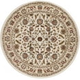thumbnail image 3 of Traditional Area Rug (5'3'' Round) Oriental Ivory, Gold Indoor Round Easy to Clean, 3 of 6