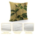 thumbnail image 4 of Orinice  Summer Plant Throw Pillow Covers Vintage Wooden Background with Green Botany Leaves Flowers Print Decorative Cushion Cover Accent Square Pillow Case  White, 4 of 5