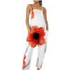 thumbnail image 1 of Pantalon pour Femmes Mode Sans Manches Imprimé Épaules Dénudées Décontracté Combinaison Patchwork Blanc m, 1 of 5