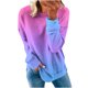 thumbnail image 2 of ICHUANYI Liquidación Moda Mujer Manga Larga Camiseta Verano Degradado Impresión Blusa Suelta Tops ICHUANYI WER202308256548, 2 of 5