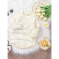 thumbnail image 6 of Aojekbee Baby Sweater Romper Casual Cable Knit Toddler Long Sleeve Jumpsuit for Newborn Girl Boy Cute Clothes, 6 of 10
