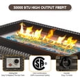 thumbnail image 6 of Homrest 44" Propane Fire Pit Table 50,000Btu Auto-Ignition Dark Brown and Black Wicker, 6 of 7