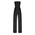 thumbnail image 5 of Fengqque Jumpers for Women with Clearance Overalls Casual Jumpsuits Plus Size Summer Solid Sleeveless Loose Long Playsuits Rompers Jumpsuit, 5 of 7