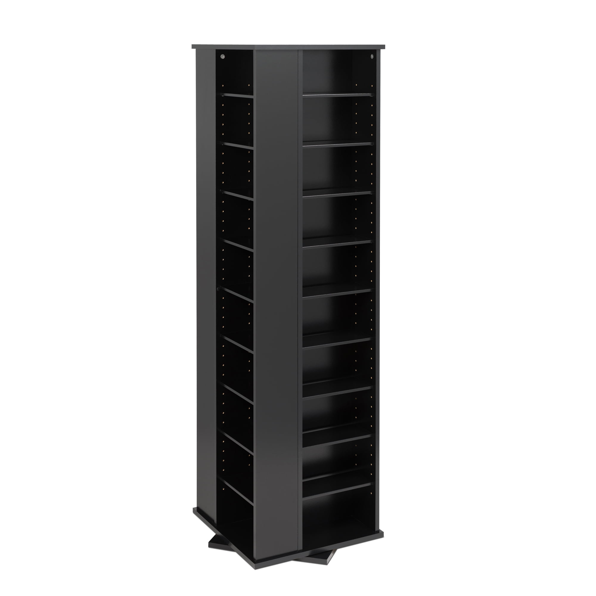 Prepac Large 4-Sided Spinning Storage Tower, Black