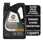 Castrol EDGE High Mileage 5W-30 Advanced Full Synthetic Motor Oil, 5 Quarts