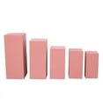 thumbnail image 2 of Balsa Circle 5 Dusty Rose Rectangular Pedestal Fitted Spandex Display Stand Covers Set Party Events Decorations Supplies, 2 of 8