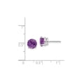 thumbnail image 2 of Gem & Harmony 14K White Gold 6mm Solitaire Amethyst Earrings 1.50 Carat (Ctw) for Women, 2 of 5