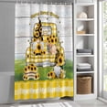 thumbnail image 6 of Yellow Sunflower Shower Curtain Set, Waterproof Shower Curtains for Bathroom, Gnomes Truck Plaid Farmhouse Wooden Washable Fabric Cloth Bath Curtain for Bathtub Decoration with Hooks 72x78 Inches, 6 of 9