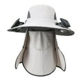 thumbnail image 2 of Segolike Sun Hat with 2 Solar Fan Bucket Hat Mens Sun Hat for Camping Sport Gardening Light Gray, 2 of 8