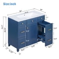 thumbnail image 2 of ANTSUK 36 Inch Bathroom Vanity Cabinet, Free Standing with Resin Sink, 4 Drawers, 1 Door, Navy Blue, 2 of 9