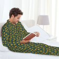 thumbnail image 5 of Bingfone Men's Pajama Set 2 Piece Loungewear PJs, Long Sleeve with Pajama Pants-Yellow Floral, 5 of 7