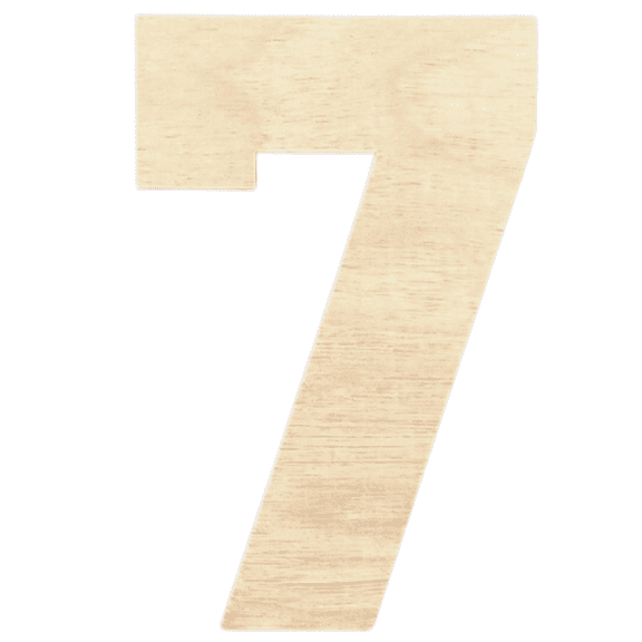 Krafty Supply - 4" Tall Birch Number 7 | 1/4" Birch Plywood | Collegiate | Wooden Craft Numbers