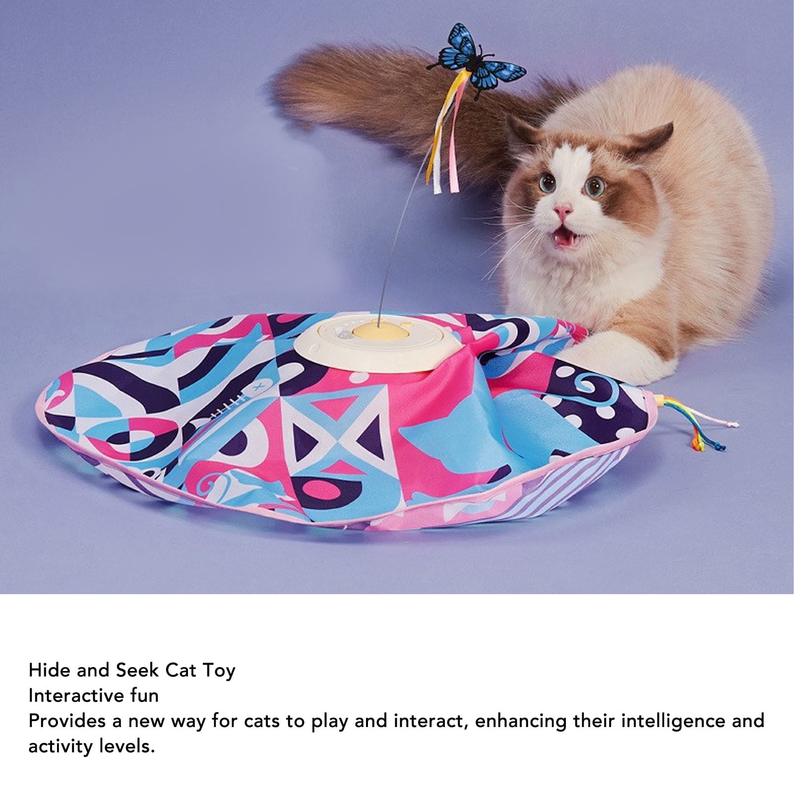 Nieyigj Interactive Cat Toys Funny 360 Degree Rotation Turntable Self Entertainment Hide and Seek Play Mat Toy for Indoor Exercise, Style 2 (7.87 inches / 20 cm, Assorted)