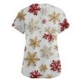 thumbnail image 4 of Garbnen Christmas Women's Scrub Tops V Neck Short Sleeve Workout Tops Xmas Printed Nurse Working Uniforms with Pockets S-5XL, 4 of 5