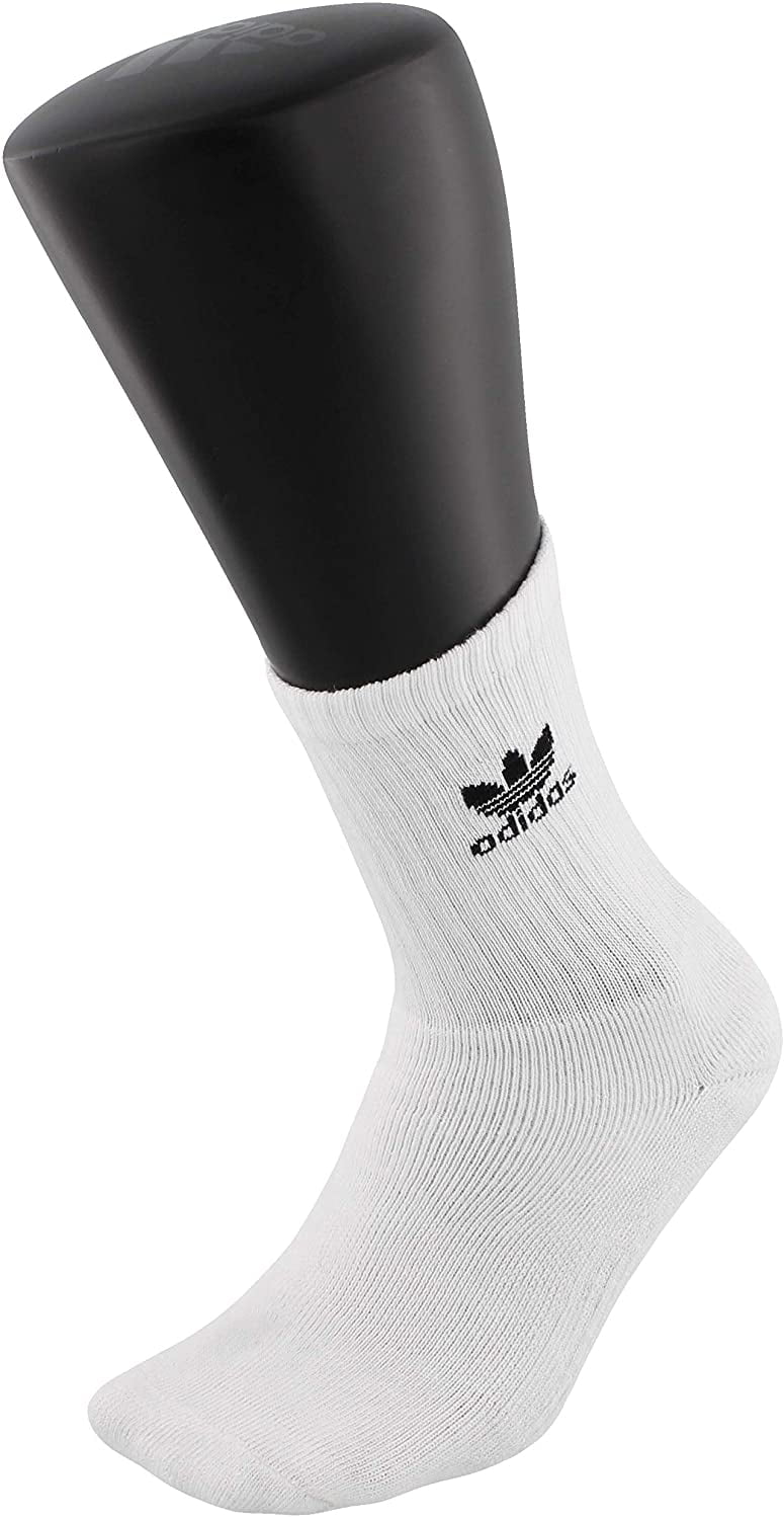 Adidas Trefoil Cushioned Crew Boys Socks, Black/White, 6 Pairs