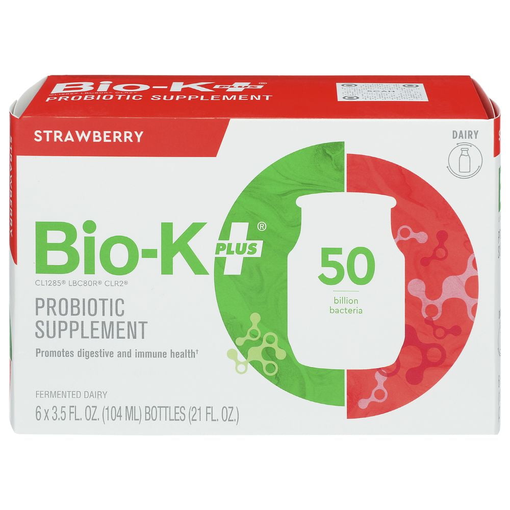 BioK Plus Strawberry Fermented Dairy Probiotic, 3.5 Fluid Ounce 24