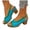Blue, variant on Women's Color Blocked Slingback Heeled Sandals Comfortable Slip On Chunky Heels Platform Dress Sandal Yellow Size 6
