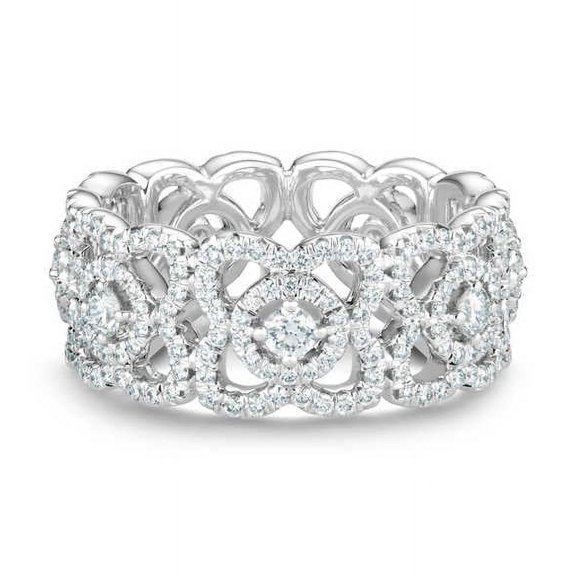 Women's Vintage Open Engagement Rings 1.7 Ct Round Brilliant Cut Diamond 14K White Gold Over