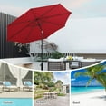 thumbnail image 4 of PetFurnishn 10 FT Solar Patio Umbrella with 112 LED Light, Outdoor Umbrella with Tilt Adjustment, Crank System, 8 Metal Ribs & Vented Top, Deck Table Market Umbrella for Garden Pool Deck Yard, 4 of 10