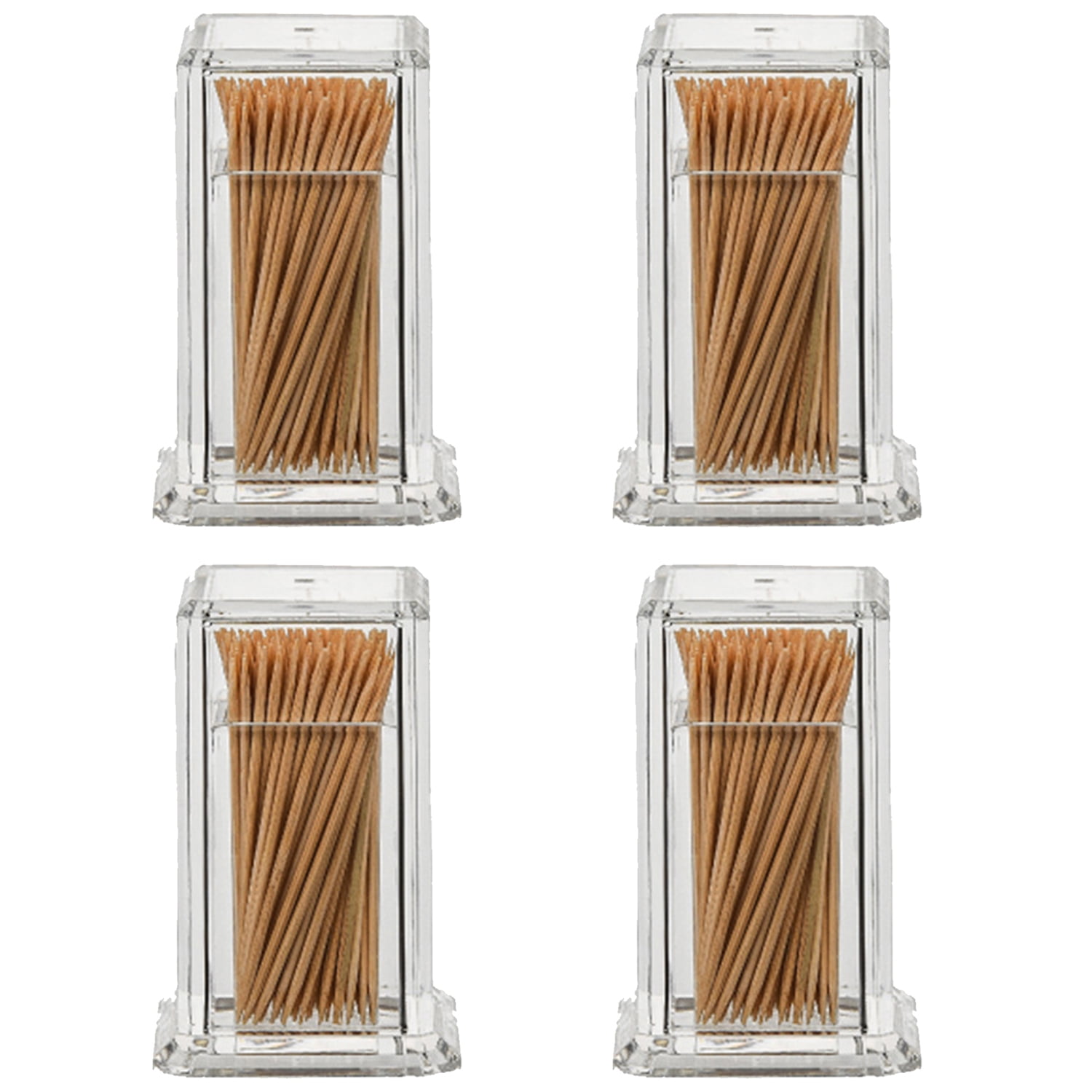 Saim 4 Pcs Toothpick Holder Container Box, Clear Acrylic Toothpick