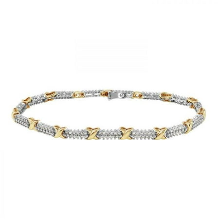 Ladies 1 Carat Diamond 10k Two-tone Gold Bracelet