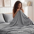 thumbnail image 6 of U by Bedsure Twin-XL Sheets Set, 3 Pieces Dorm Deep Pockets Cooling Soft Polyester Microfiber Bed Sheets Set, Light Gray, 6 of 11
