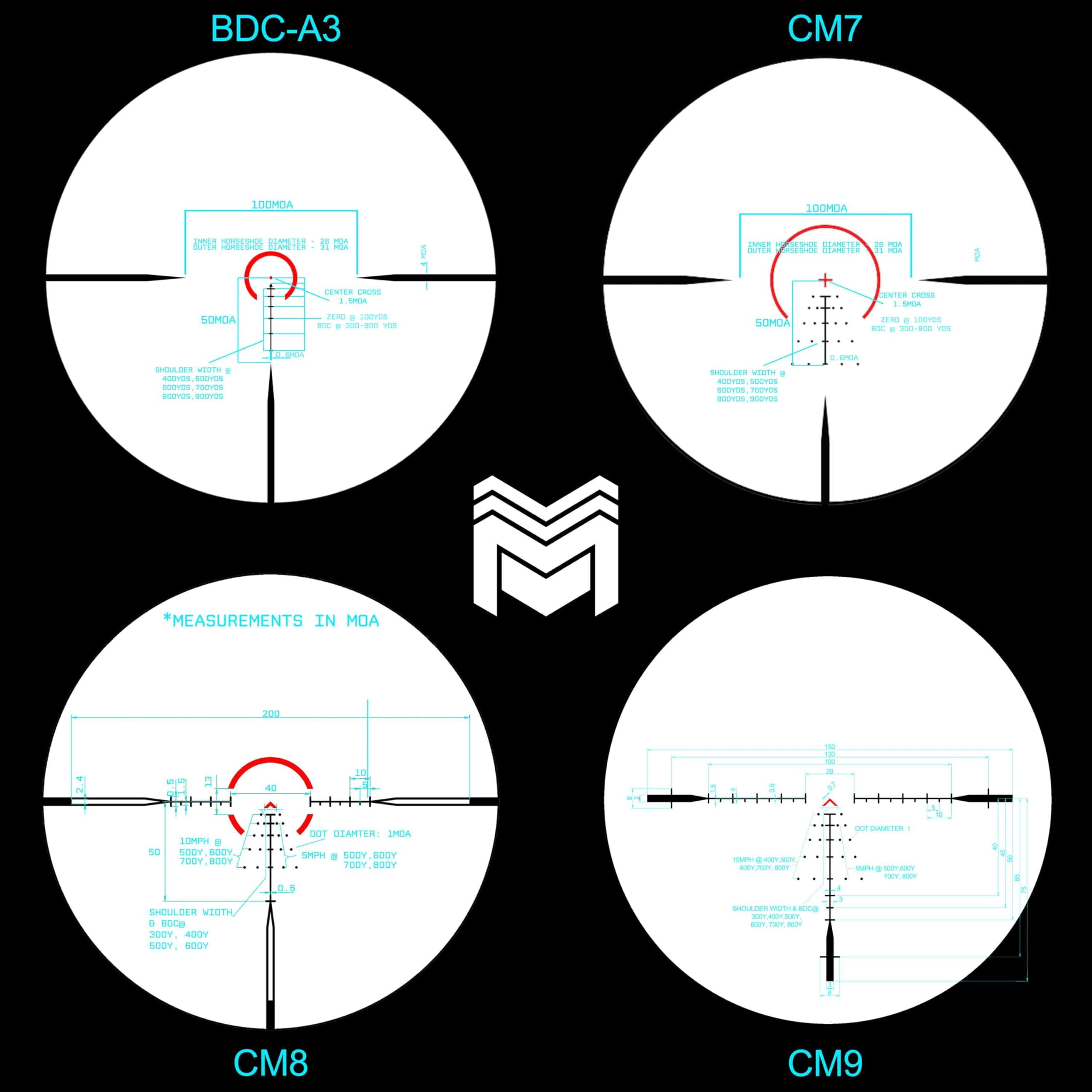 Monstrum Ladon 1-6x SFP LPVO Rifle Scope | Flat Dark Earth | CM9 Reticle